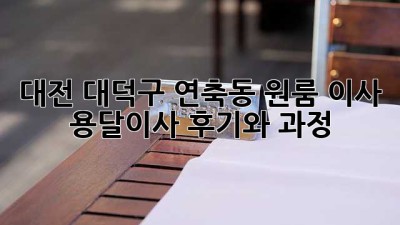 대전 대덕구 연축동 원룸 이사, 용달이사 후기와 과정